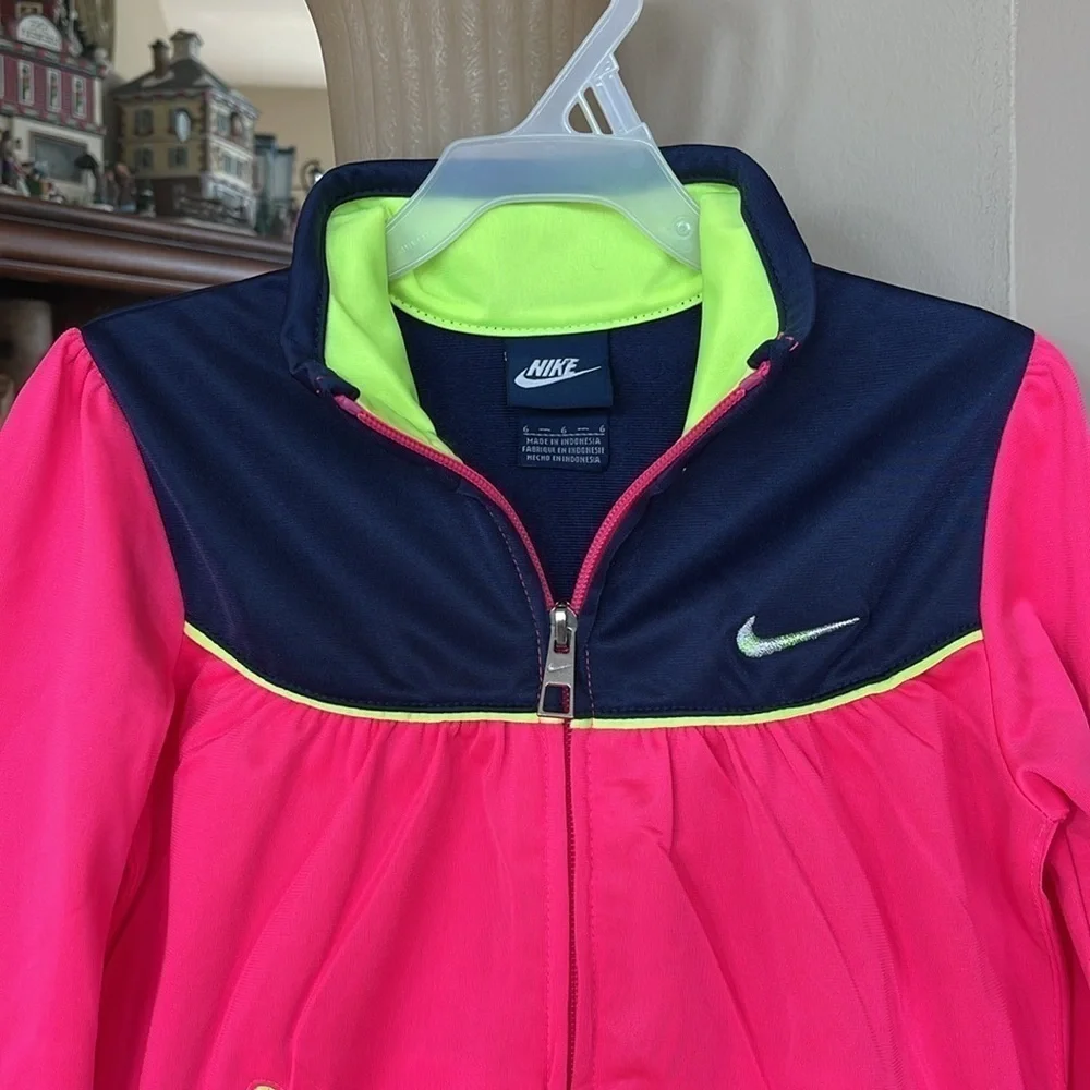 Brand New Nike Tracksuit Zip Up Jacket Track Pants Navy Blue Hot Pink Sporty - Picture 3 of 15